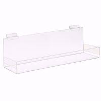Slatwall Acrylic Shelf with Wrap Lip 24x4