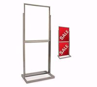 2-Tier Bulletin Sign Holder Chrome