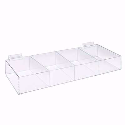 Slatwall Acrylic 4 Compartment Bin