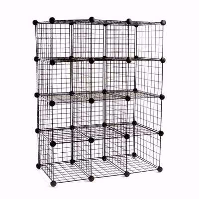 Wire Binning Cubby Unit 3x4 Black