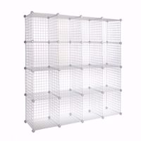 Wire Binning Cubby Unit 4x4 White