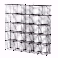 Wire Binning Cubby Unit 5x5 Black