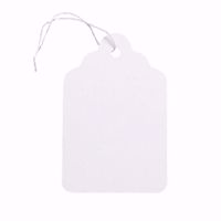 Large Scalloped White Tags with String