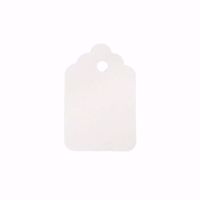 Scalloped White Tags - No String