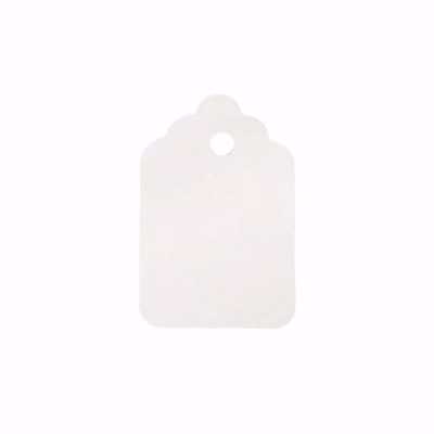 Scalloped White Tags - No String