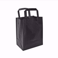 Black Frosted Plastic Shopping Bags (small)