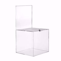 Acrylic Locking Ballot Box with Sign Holder