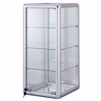 Tall Aluminum Display Case with Lock 