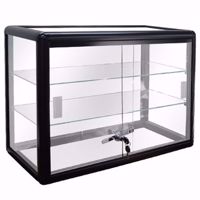 Black Gloss Aluminum Display Case with Lock 24 x12