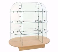 Glass Display Merchandiser - Maple Oval Base