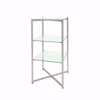 Folding Glass Merchandiser Tower 37"H Brushed Chrome