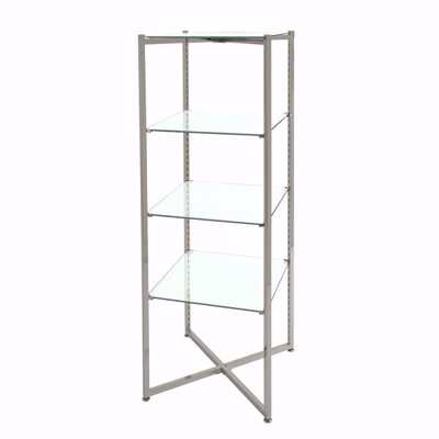 Folding Glass Merchandiser Tower 52"H