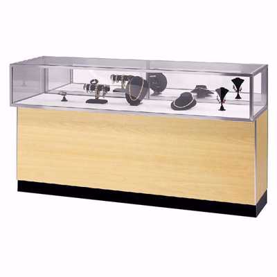 6 ft Metal Framed Jewelry Showcase Maple