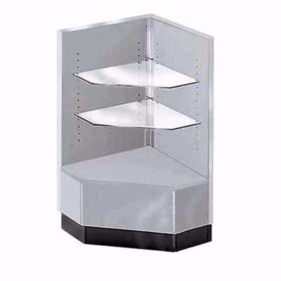 Metal Framed Corner Filler Display Case Gray