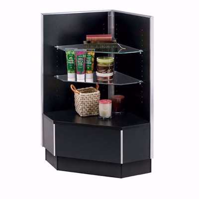 Metal Framed Corner Filler Display Case Black