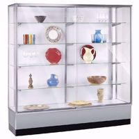 6 ft Metal Framed Wall Unit Display Case Gray