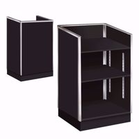 Metal Framed Well Top Register Stand Black