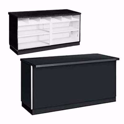 70 inch Metal Framed Service Counter Black