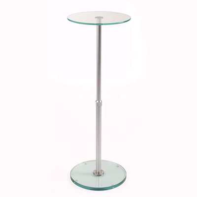 Adjustable Round Glass Pedestal