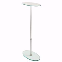 Adjustable Oval Glass Pedestal